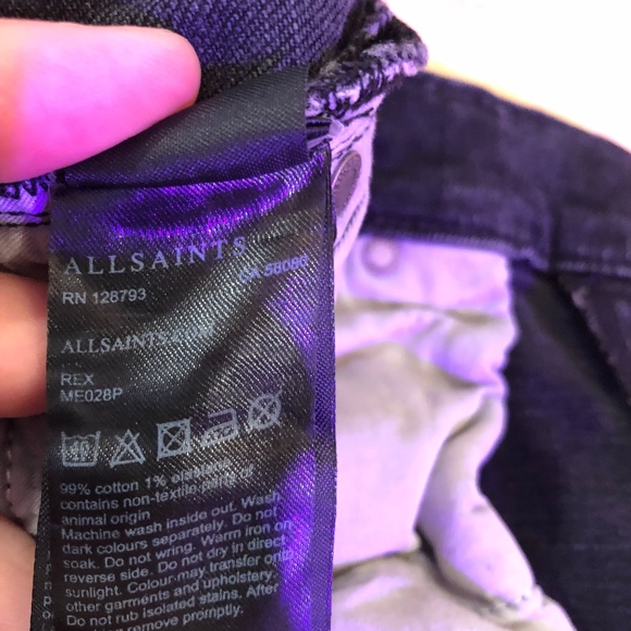 AllSaints Rex Straight Skinny Jeans (Washed Black) - Picture 4 of 5